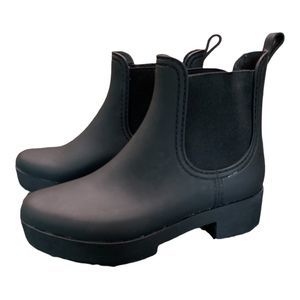 Jeffrey Campbell black Chelsea rain boot women’s shoes ankle